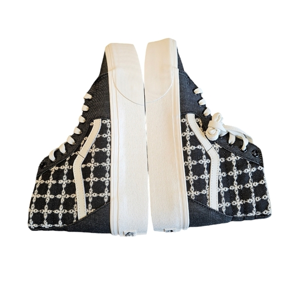 Vans Sk8-Hi Tapered Denim Mix Black Stacked Sneaker NEW - Picture 5 of 7